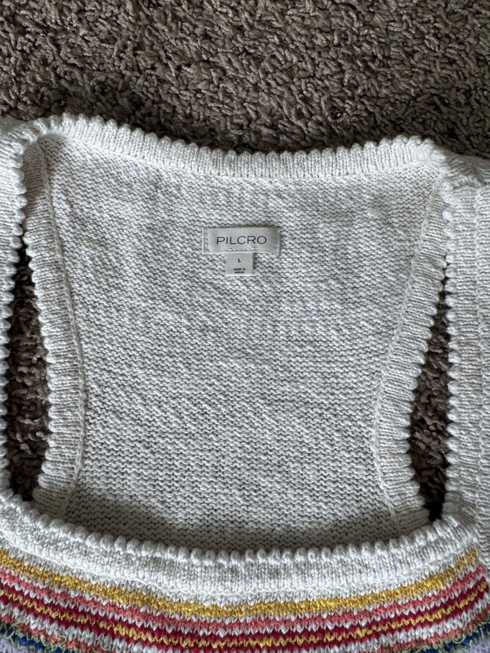 PILCRO Sunshine Motif Fringed Crop Sweater Tank Top - Large - Picture 4 of 9